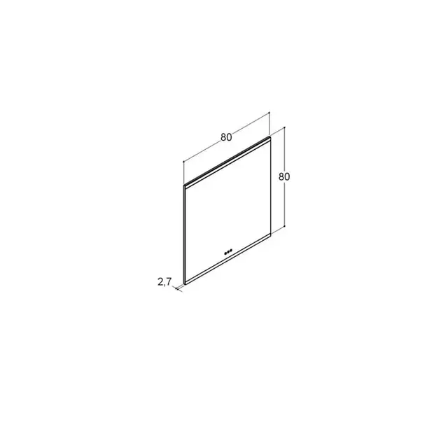 Dansani Panorama Speil med LED-lys 80x3x80 cm 