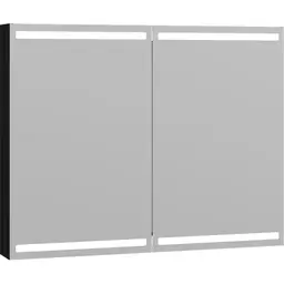 Dansani Level Speilskap med LED-lys 100x14,5x80 cm, Sort Matt