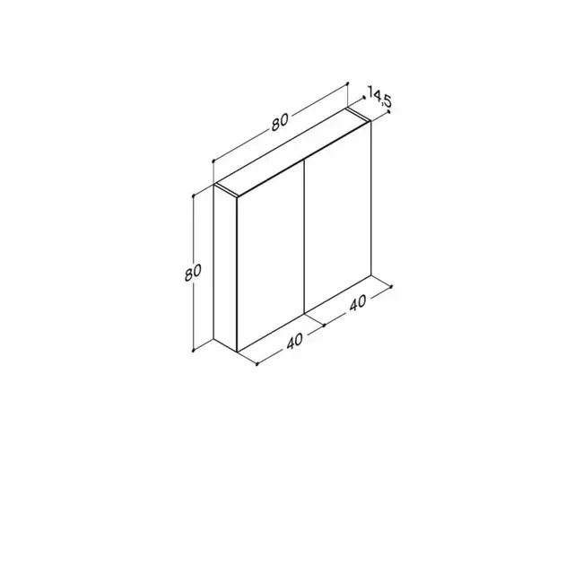 Dansani Style Speilskap uten lys 80x14,5x80 cm, Ash grey 