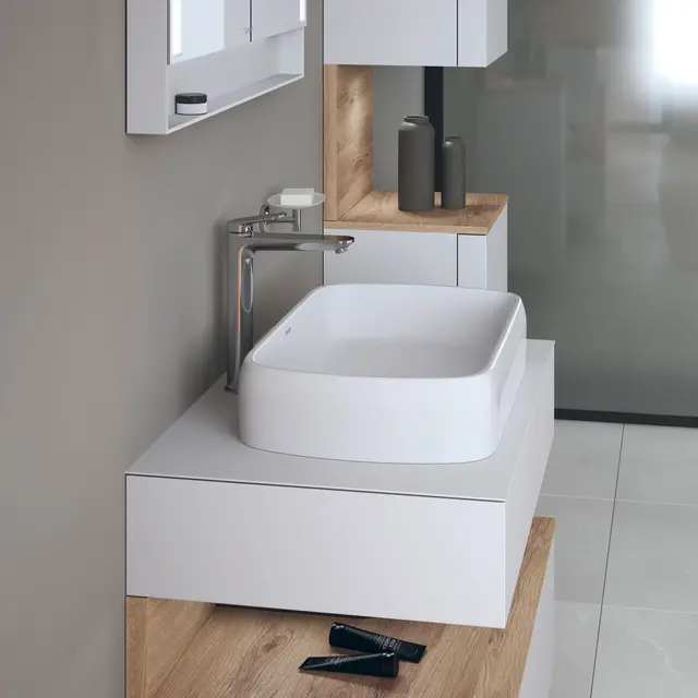 Duravit Wave 1-greps Servantbatteri XL Høy modell, u/bunnventil, Krom 