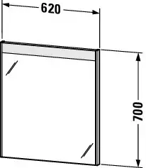 Brioso Speil med LED-lys 62x70 cm, Dimbar, Betonggrå Matt Dekor 