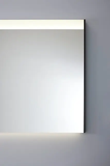 Brioso Speil med LED-lys 82x70 cm, Dimbar, Hvit Høyglans Dekor 