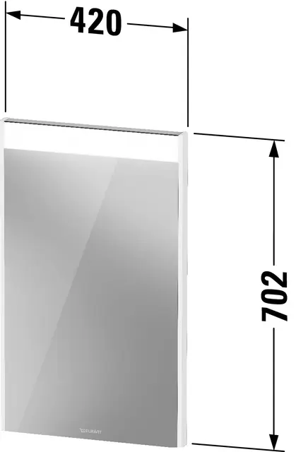 Brioso Speil med LED-lys 42x70 cm, Betonggrå Matt Dekor 