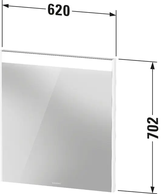 Brioso Speil med LED-lys 62x70 cm, Betonggrå Matt Dekor 