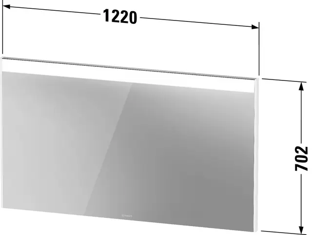 Brioso Speil med LED-lys 122x70 cm, Betonggrå Matt Dekor 