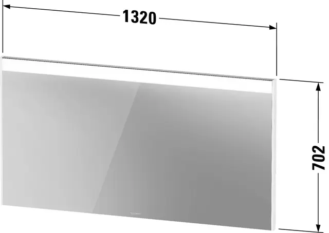 Brioso Speil med LED-lys 132x70 cm, Hvit Matt Dekor 