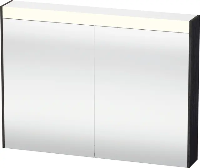 Brioso Speilskap med LED-lys og 2 dører 82x76 cm, Sort Eik 