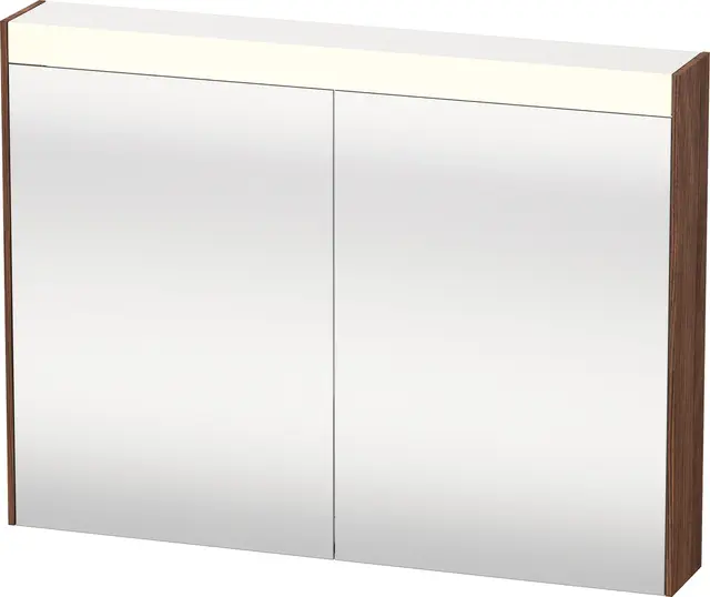 Brioso Speilskap med LED-lys og 2 dører 82x76 cm, Mørk Valnøtt Dekor 