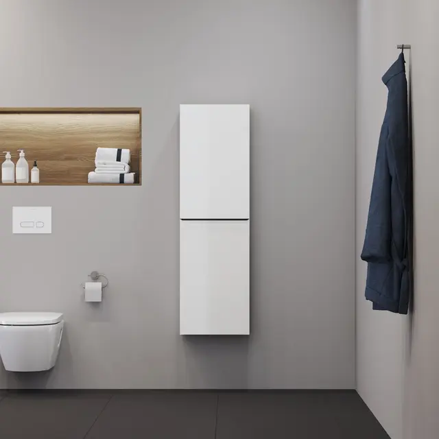 Duravit D-Neo Halvhøyskap m/1 dør 400x240 mm, Hvit Høyglans Dekor 