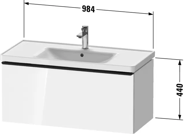 Duravit D-Neo Servantskap m/1 skuff 984x452 mm, Natur Valnøtt Dekor 