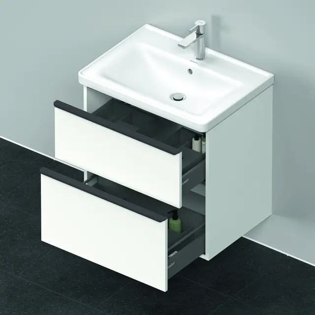 Duravit D-Neo Servantskap m/2 skuffer 634x452 mm, Hvit Matt Dekor 