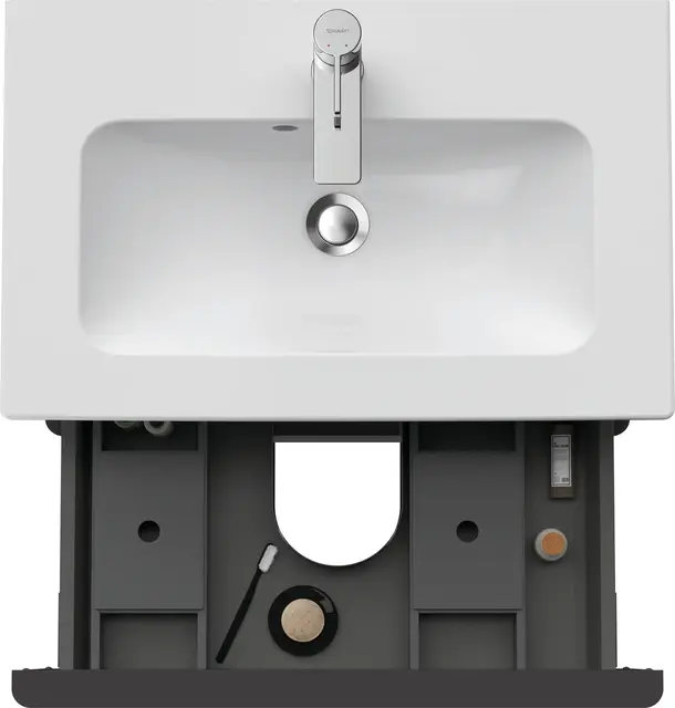 Duravit D-Neo Compact Servantskap 610x372 mm, Grafitt Matt Dekor 