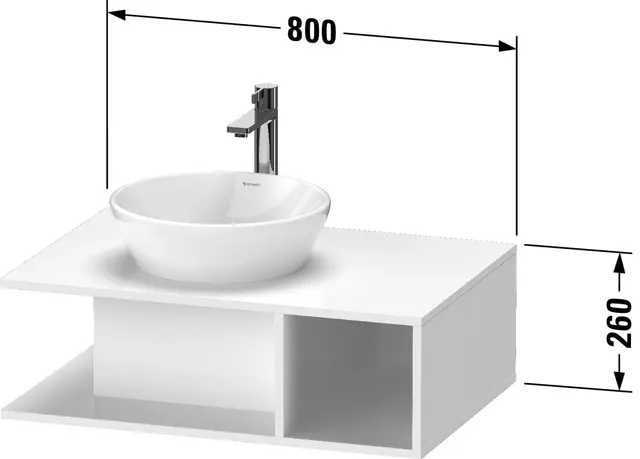 Duravit D-Neo Servantskap 800x550 mm, Hvit Matt Dekor 