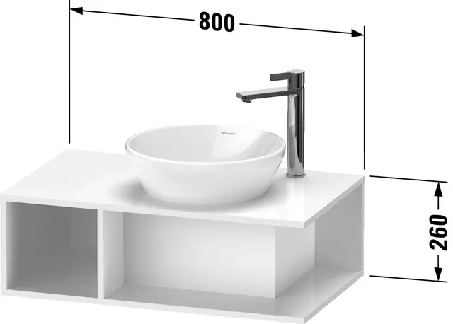 Duravit D-Neo Compact Servantskap 800x480 mm, Betonggrå Matt Dekor 