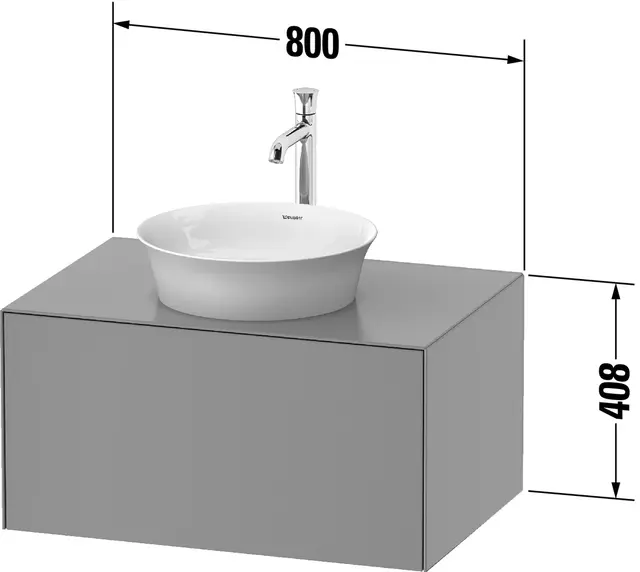 Duravit White Tulip Servantskap, 1 skuff 80x55x40,8 cm, Valnøtt/Stengrå Matt 