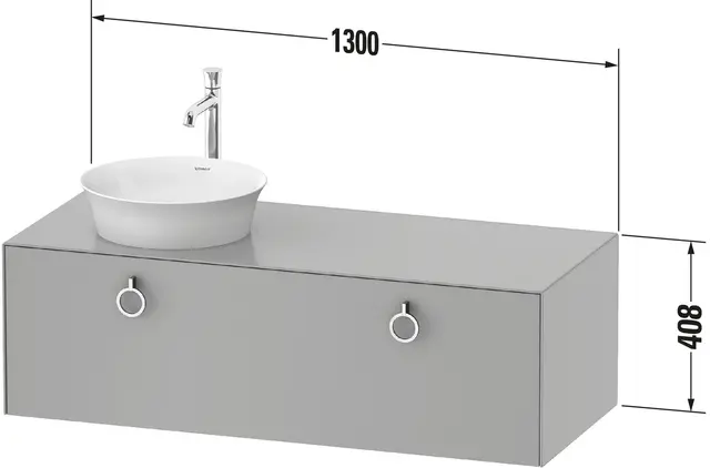 Duravit White Tulip Servantskap, 1 skuff 130x55x40,8 cm, Hvit Matt 