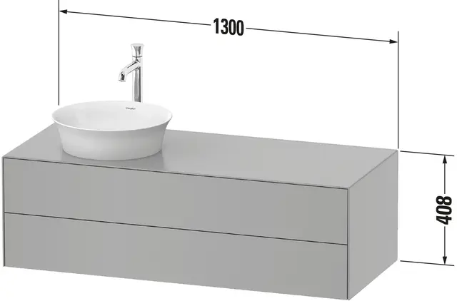 Duravit White Tulip Servantskap, 2 skuf. 130x55x40,8 cm, Eik/Nordisk Hvit Høygl. 