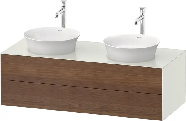 Duravit White Tulip Servantskap, 2 skuf. 130x55x40,8 cm, Valnøtt/Hvit Matt 