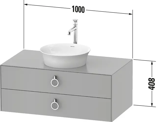 Duravit White Tulip Servantskap, 2 skuf. 100x55x40,8 cm, Eik/Hvit Høyglans 