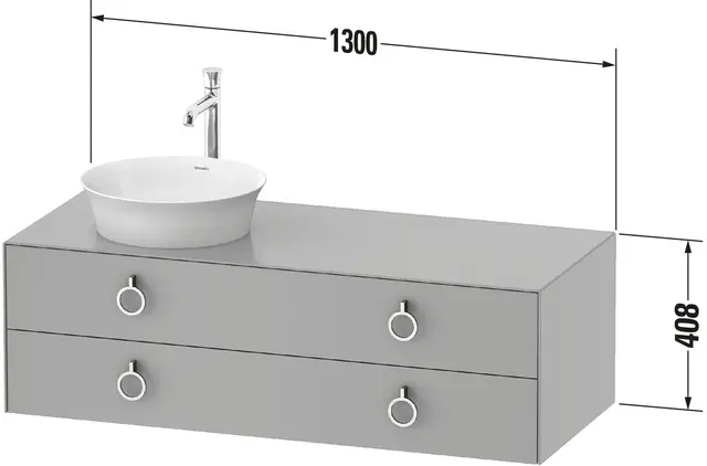 Duravit White Tulip Servantskap, 2 skuf. 130x55x40,8 cm, Stengrå Matt 