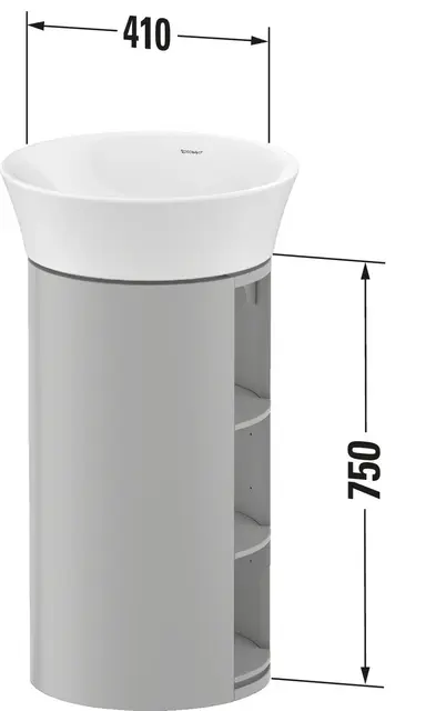 Duravit White Tulip Servantskap for gulv 41x41x75 cm, Eik/Nordisk Hvit Høygl. 