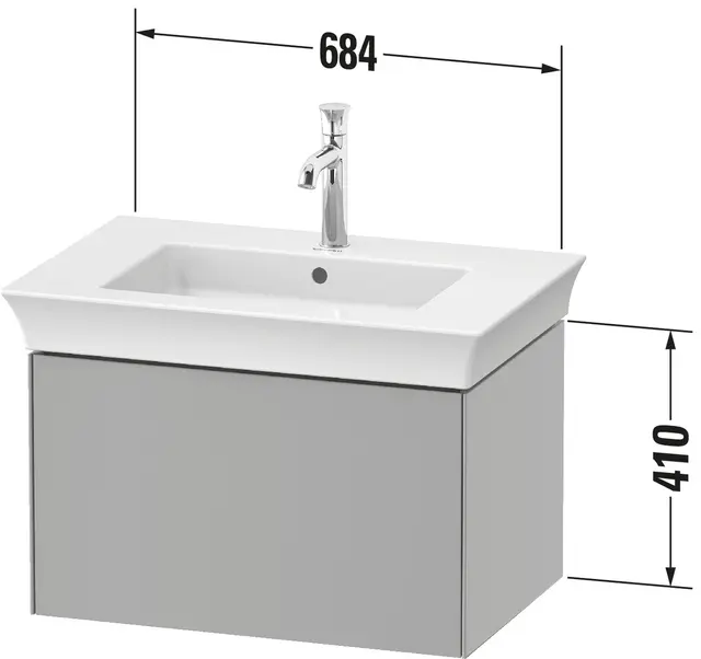 Duravit White Tulip Servantskap, 1 skuff 68,4x45,8x41 cm, Valnøtt/Nordisk Hvit 