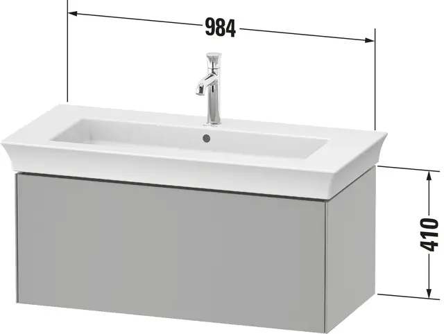 Duravit White Tulip Servantskap, 1 skuff 98,4x45,8x41 cm, Valnøtt/Nordisk Hvit 