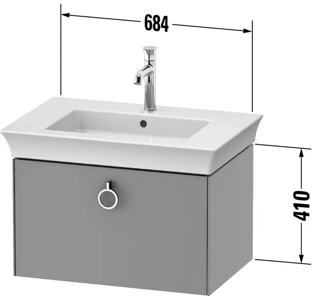 Duravit White Tulip Servantskap, 1 skuff 68,4x45,8x41 cm, Eik/Stengrå Matt 