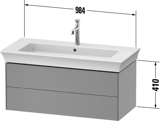 Duravit White Tulip Servantskap, 2 skuf. 98,4x45,8x41 cm, Valnøtt/Taupe Høyglans 