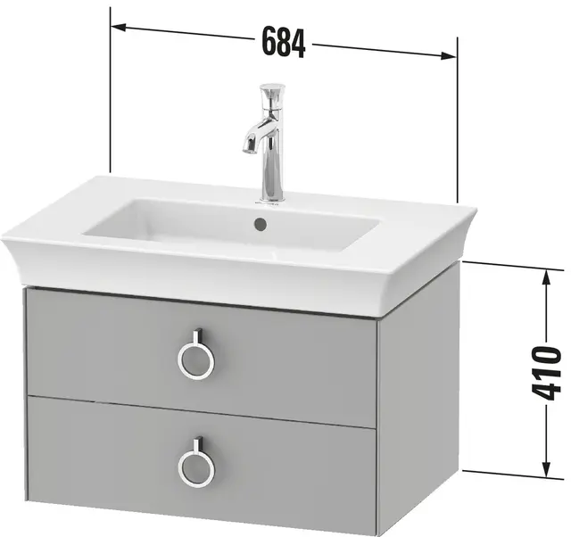 Duravit White Tulip Servantskap, 2 skuf. 68,4x45,8x41 cm, Hvit Matt 