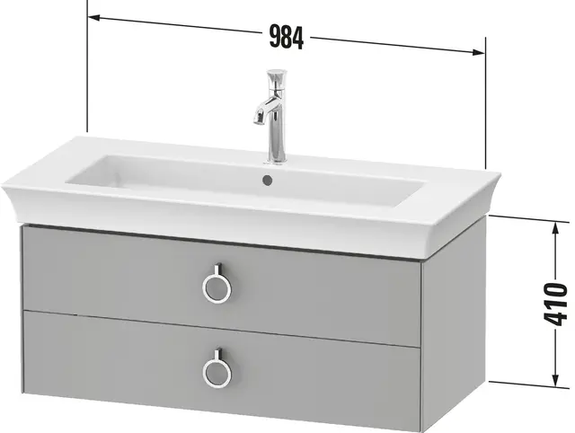 Duravit White Tulip Servantskap, 2 skuf. 98,4x45,8x41 cm, Taupe Matt 