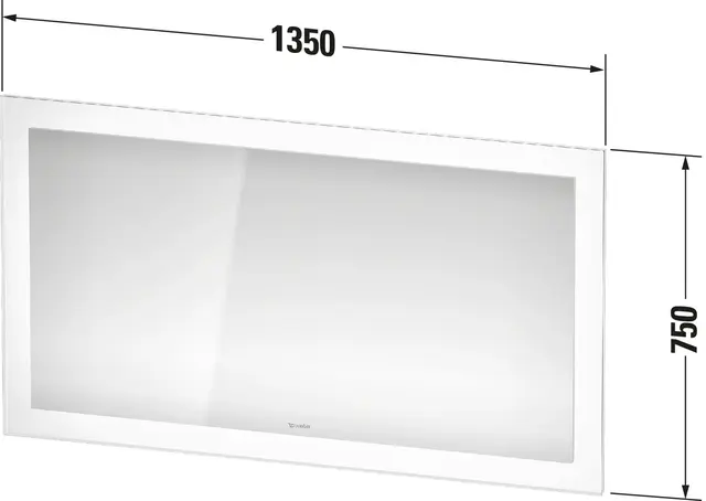 Duravit White Tulip Speil med LED-lys 135x5x75 cm, Sensorbryter, Hvit 