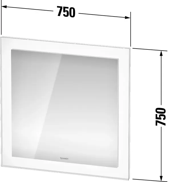 Duravit White Tulip Speil med LED-lys 75x5x75 cm, App/Sensorbryter, Hvit 
