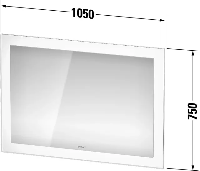 Duravit White Tulip Speil med LED-lys 105x5x75 cm, App/Sensorbryter, Hvit 