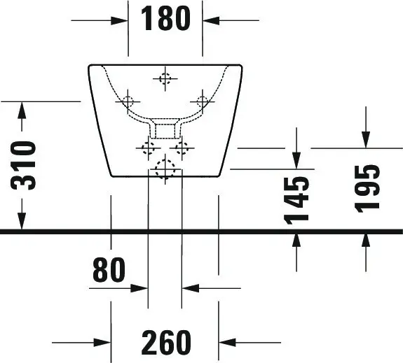 Duravit D-Neo Vegghengt bidet 370x540 mm, Hvit 