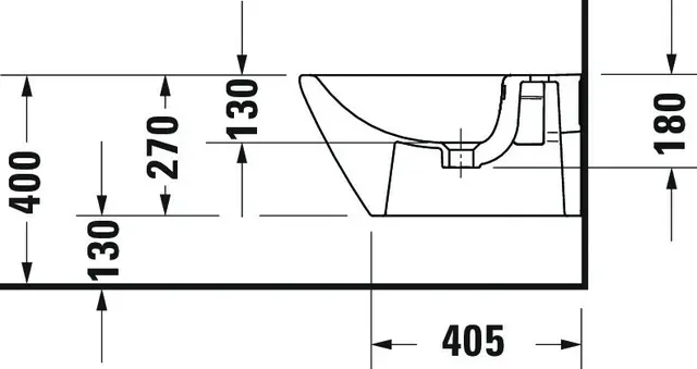 Duravit D-Neo Vegghengt bidet 370x540 mm, Hvit 