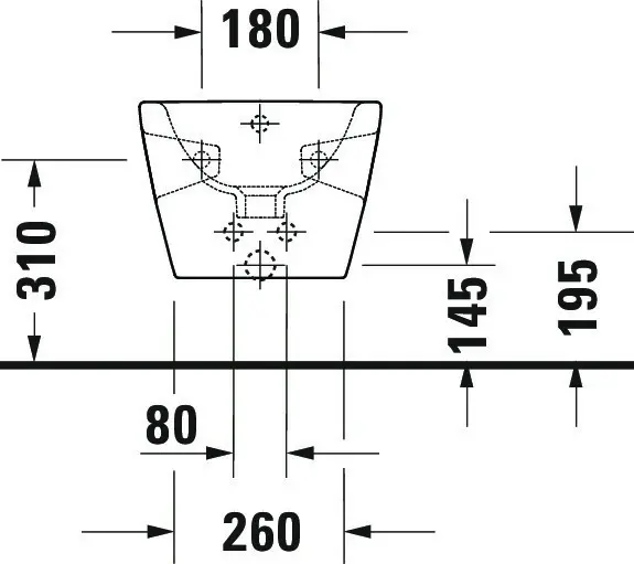 Duravit D-Neo Vegghengt bidet 370x540 mm, Hvit m/WG 
