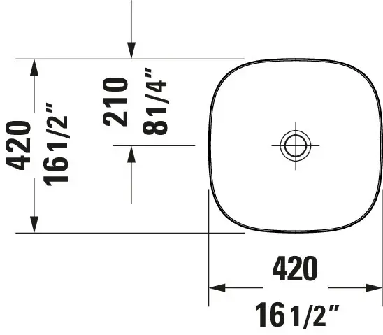 Duravit Zencha Toppmontert Servant 420x420 mm, u/bl.hull, u/o.l, Hvit m/WG 