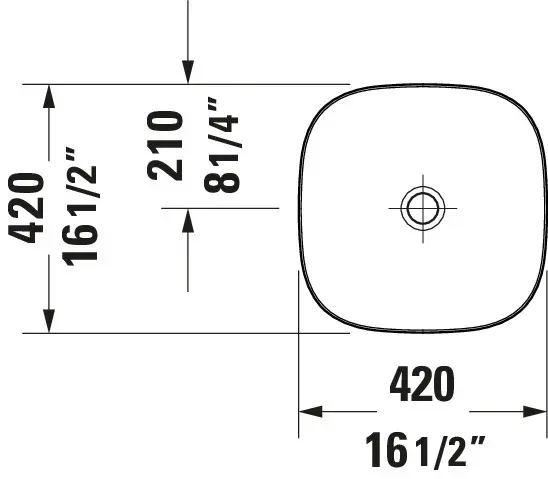 Duravit Zencha Toppmontert Servant 420x420 mm, u/o.l, Hvit Matt m/WG 