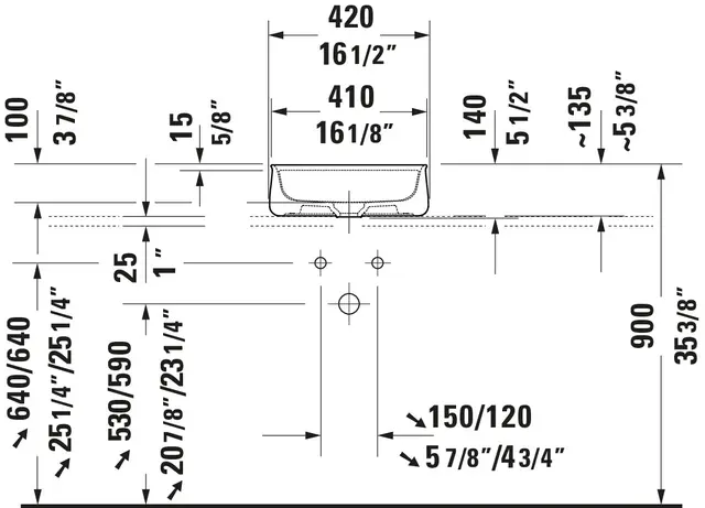 Duravit Zencha Toppmontert Servant 420x420 mm, u/o.l, Antrasitt Matt 