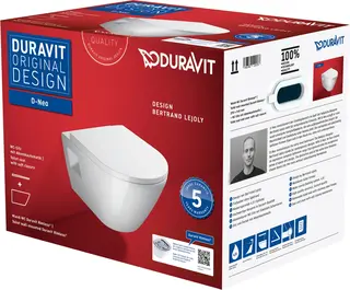 Duravit D-Neo Toalettpakke 370x540 mm, myktlukkende sete, Hvit