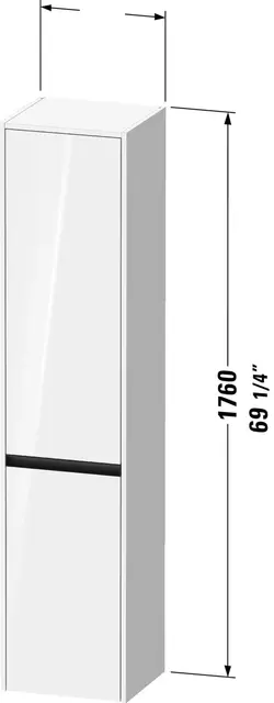 Duravit Ketho.2 Høyskap, 2 Dører 400x360 mm, Venstre, Taupe Matt 