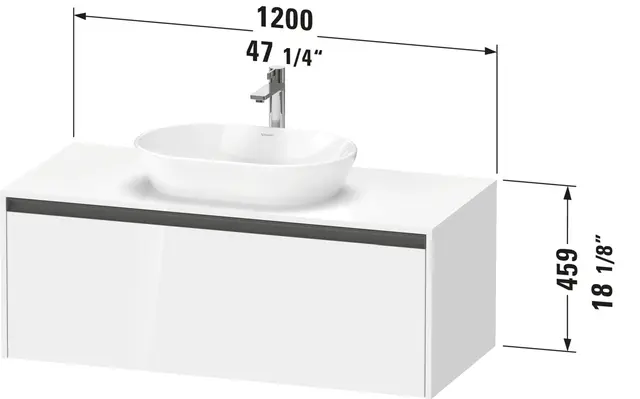 Duravit Ketho.2 Servantskap, 1 Skuff 1200x550 mm, Taupe Matt 