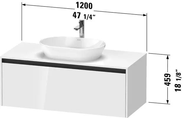 Duravit Ketho.2 Servantskap, 1 Skuff 1200x550 mm, Taupe Matt 