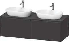 Duravit Ketho.2 Servantskap, 2 Skuffer 1400x550 mm, Dobbel, Grafitt