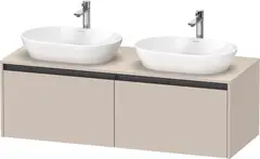 Duravit Ketho.2 Servantskap, 2 Skuffer 1400x550 mm, Dobbel, Taupe