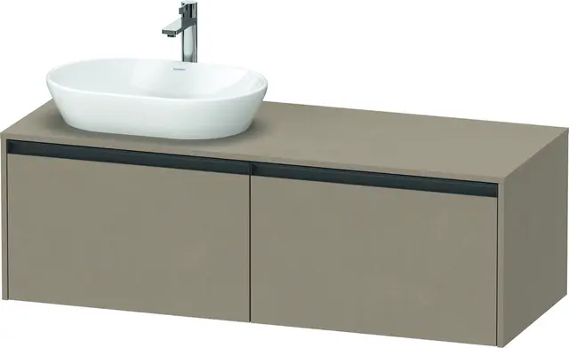 Duravit Ketho.2 Servantskap, 2 Skuffer 1400x550 mm, Venstre, Tekstil 