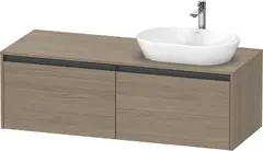 Duravit Ketho.2 Servantskap, 2 Skuffer 1400x550 mm, H&#248;yre, Terra Eik