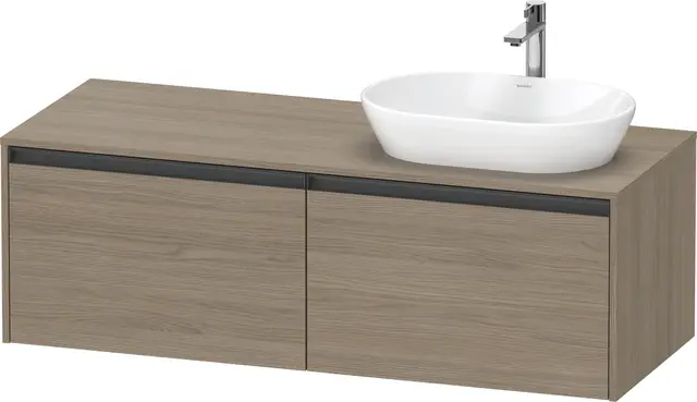 Duravit Ketho.2 Servantskap, 2 Skuffer 1400x550 mm, Høyre, Terra Eik 