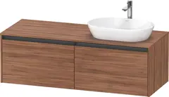 Duravit Ketho.2 Servantskap, 2 Skuffer 1400x550 mm, Høyre, Valnøtt